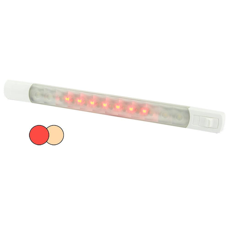 Hella Marine Surface Strip Light w/Switch - Warm White/Red LEDs - 12V [958121101] - Essenbay Marine
