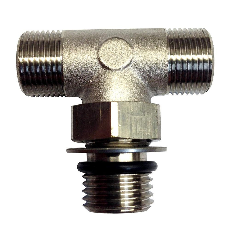 Uflex Boss Style T-Fitting - Nickel - ORB 6 to 3/8" COMP [71955T] - Essenbay Marine