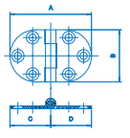 SS Deck Hinge 1-7/8" x 1-1/8" SSHN66170 - Essenbay Marine