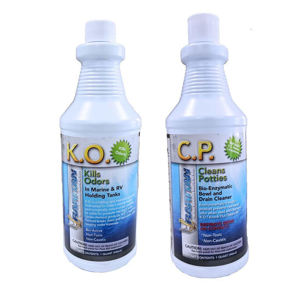 Raritan Potty Pack w/K.O. Kills Odors  C.P. Cleans Potties - 1 of Each - 32oz Bottles [1PPOT] - Essenbay Marine