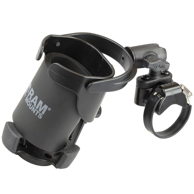 RAM Mount Level Cup XL Low Profile Mount w/Large Strap Clamp Base [RAP-B-417-200-1-231Z-2NUBU] - Essenbay Marine