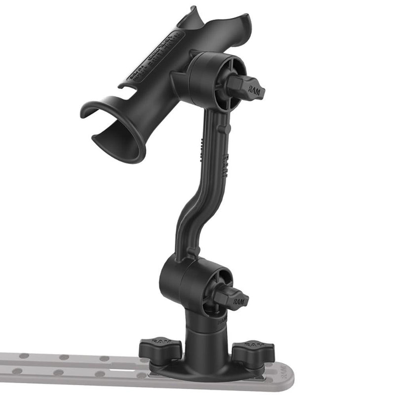 RAM Mount RAM Tube Jr. Rod Holder with Spline Post, Extension Arm and Track Base [RAP-390-PA-421] - Essenbay Marine