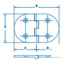 SS Upholstery Hinge 2-1/2" x 4" SSHN66504 - Essenbay Marine