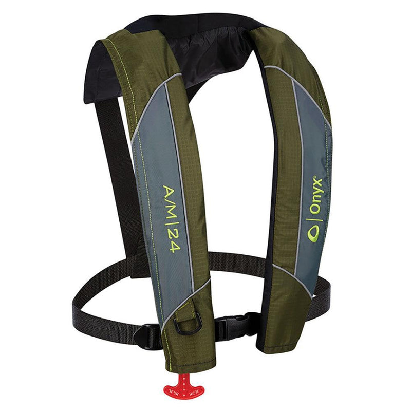 Onyx A/M-24 Automatic/Manual Inflatable PFD Life Jacket - Green [132000-400-004-18] - Essenbay Marine