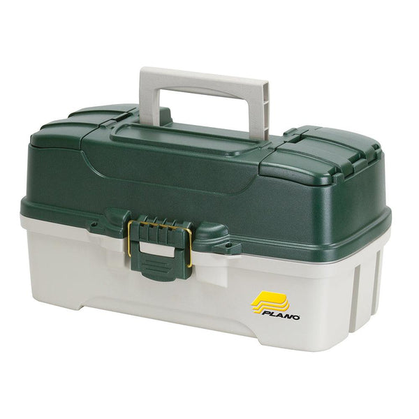 Plano 3-Tray Tackle Box w/Duel Top Access - Dark Green Metallic/Off White [620306] - Essenbay Marine
