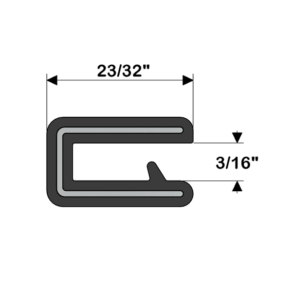 TACO Marine 250' White Flex Trim 3/16" Opening X 5/8"  V30-1375W250 - Essenbay Marine