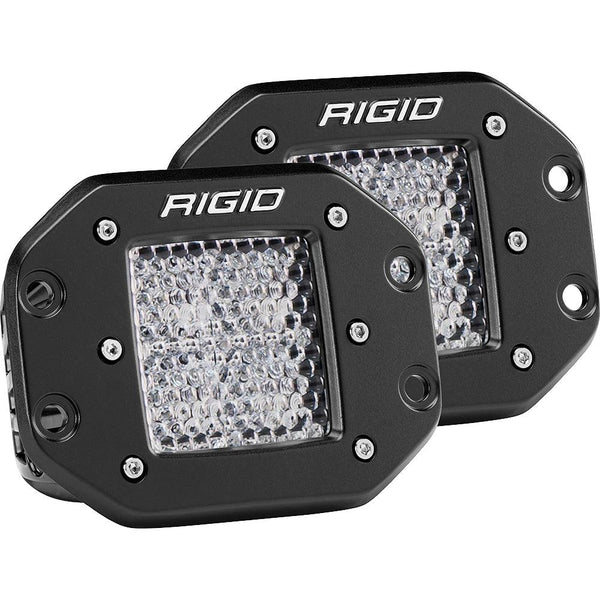 RIGID Industries D-Series PRO - Flush Mount - Diffused - Pair - Black [212513] - Essenbay Marine