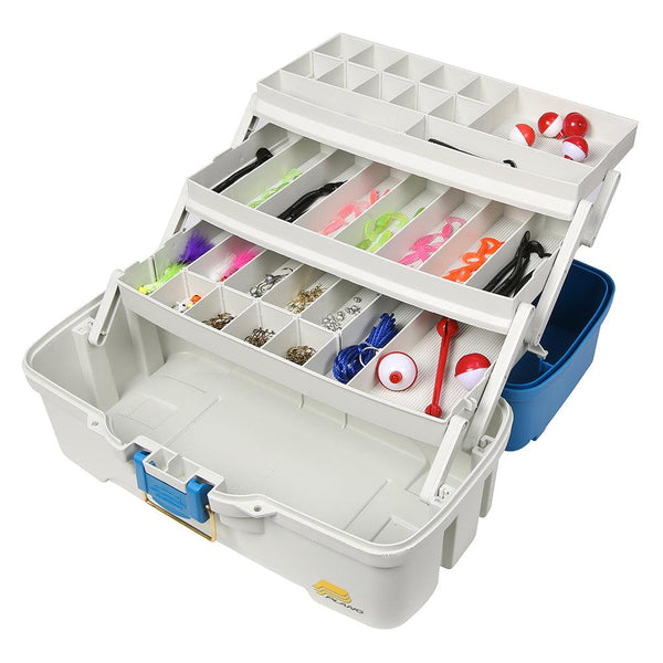 Plano Ready Set Fish Three-Tray Tackle Box - Aqua Blue/Tan [620310] - Essenbay Marine