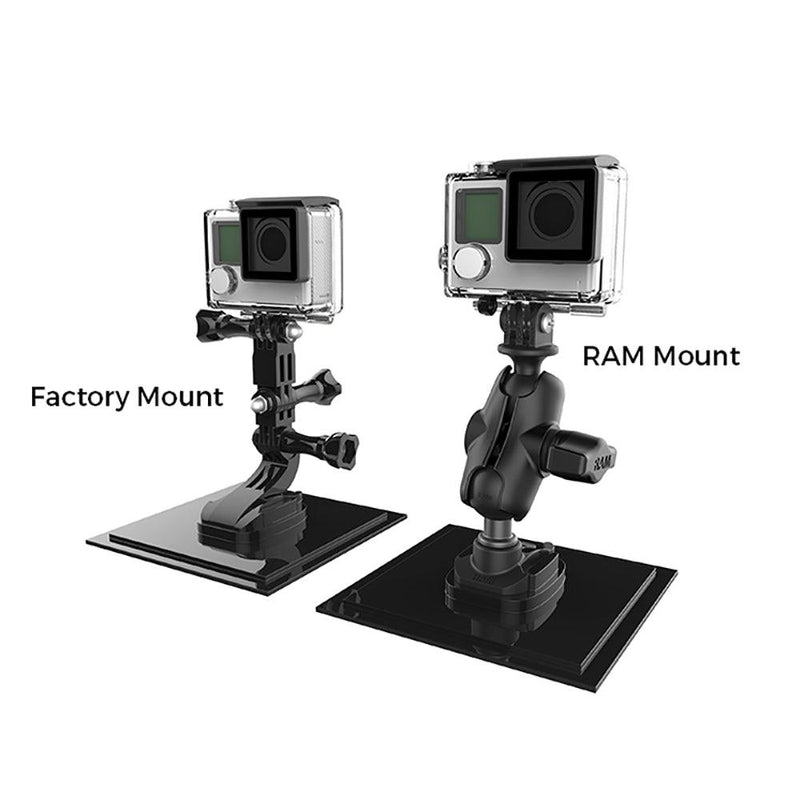 RAM Mount RAM 1" Ball Adapter for GoPro Bases with Short Arm and Action Camera Adapter [RAP-B-GOP2-A-GOP1U] - Essenbay Marine