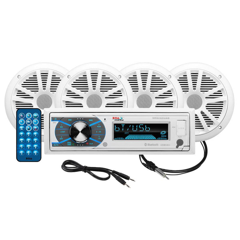 Boss Audio MCK632WB.64 Marine Stereo  2 Pairs of 6.5" Speaker Kit - White [MCK632WB.64] - Essenbay Marine