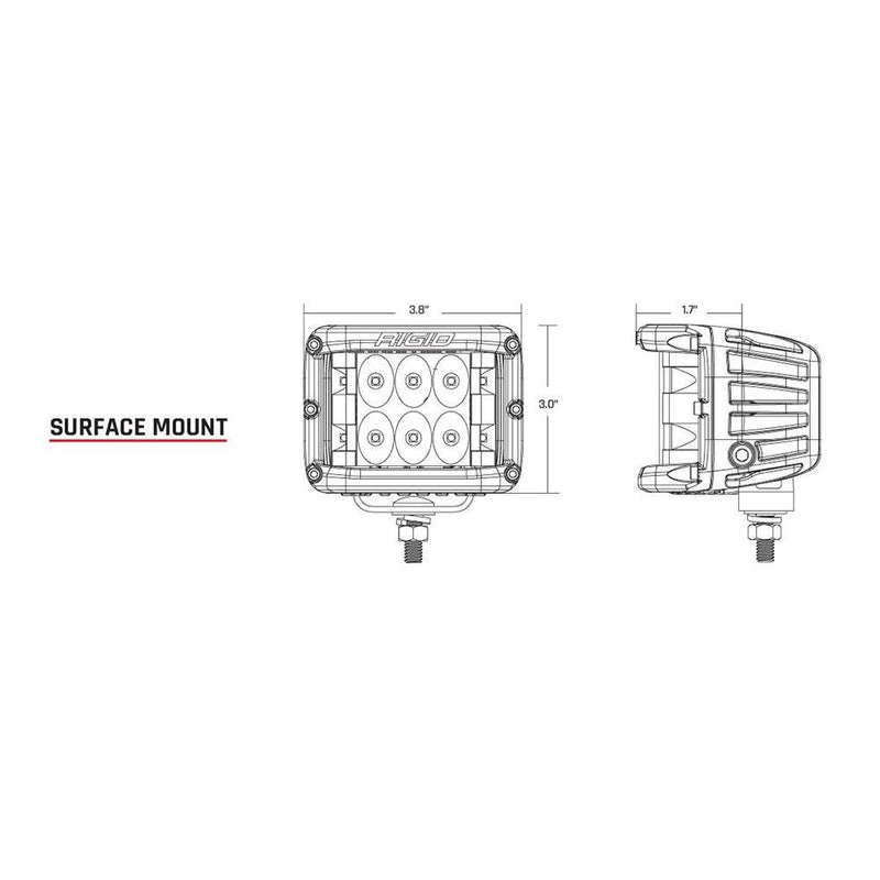 RIGID Industries D-SS Series PRO Spot LED Surface Mount - Pair - White [862213] - Essenbay Marine