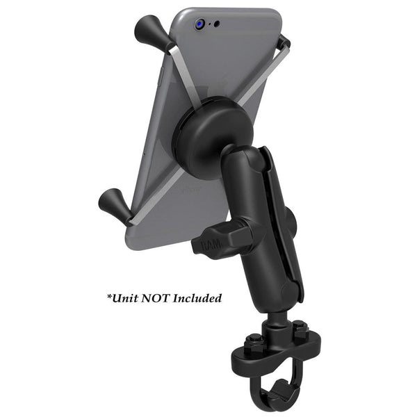 RAM Mount Handlebar Rail Mount w/Zinc Coated U-Bolt Base  Universal X-Grip Large Phone/Phablet Cradle [RAM-B-149Z-UN10U] - Essenbay Marine