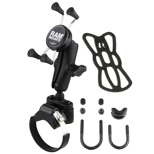 RAM Mount Strap Clamp, Roll Bar Mount w/Universal X-Grip Cell/iPhone Cradle [RAM-B-231-2-UN7U] - Essenbay Marine