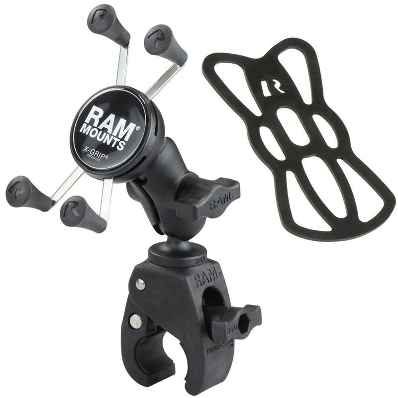 RAM Mount Small Tough-Claw Base w/Short Double Socket Arm and Universal X-Grip Cell/iPhone Cradle [RAM-B-400-A-HOL-UN7BU] - Essenbay Marine