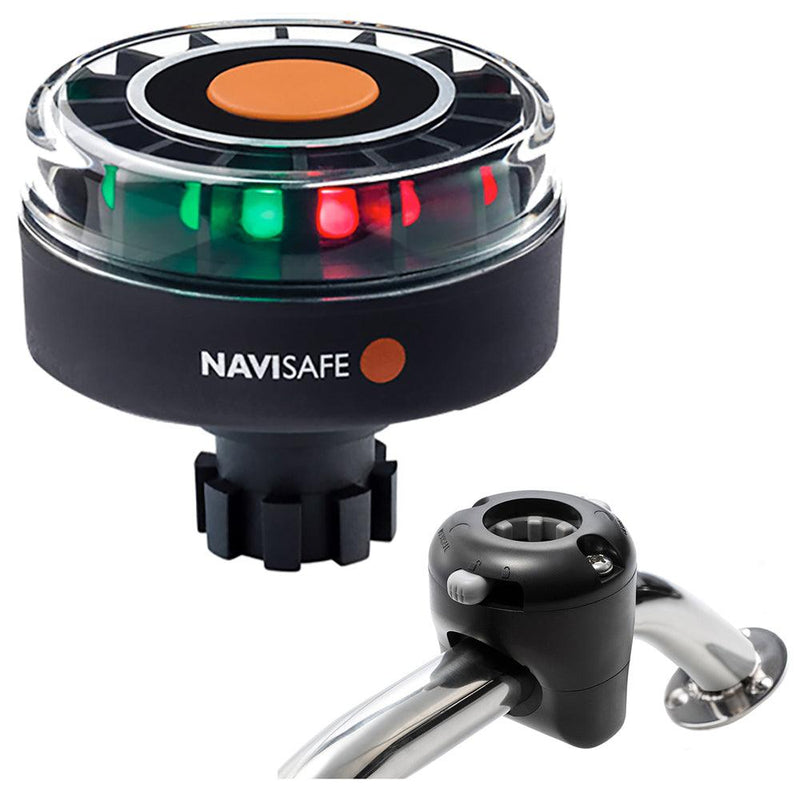 Navisafe Navilight Tricolor 2NM w/Navibolt Base  Rail Mount - Black [342KIT] - Essenbay Marine