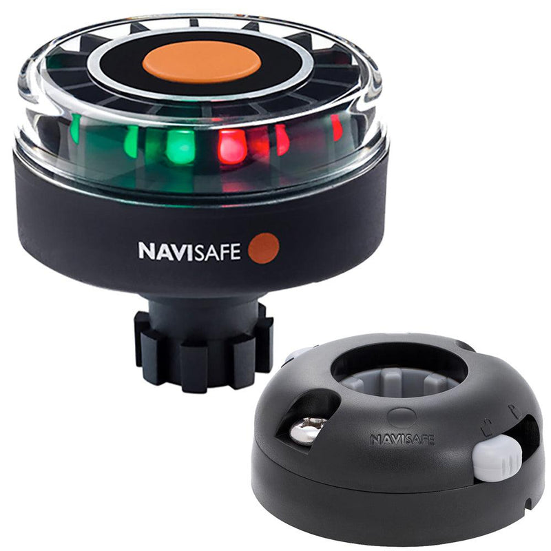 Navisafe Navilight Tricolor 2NM w/Navibolt Base  Horizontal Mount - Black [342KIT7] - Essenbay Marine