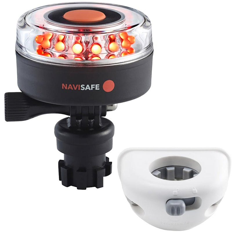 Navisafe Navilight All RED 360 2NM w/Navimount Base  Vertical Mount - White [045KIT6] - Essenbay Marine