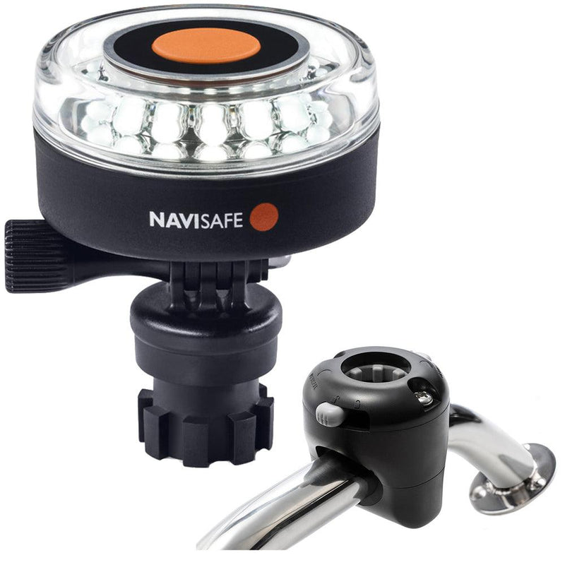 Navisafe Navilight 360 2NM White w/Navimount Base  Rail Mount - Black [040KIT] - Essenbay Marine