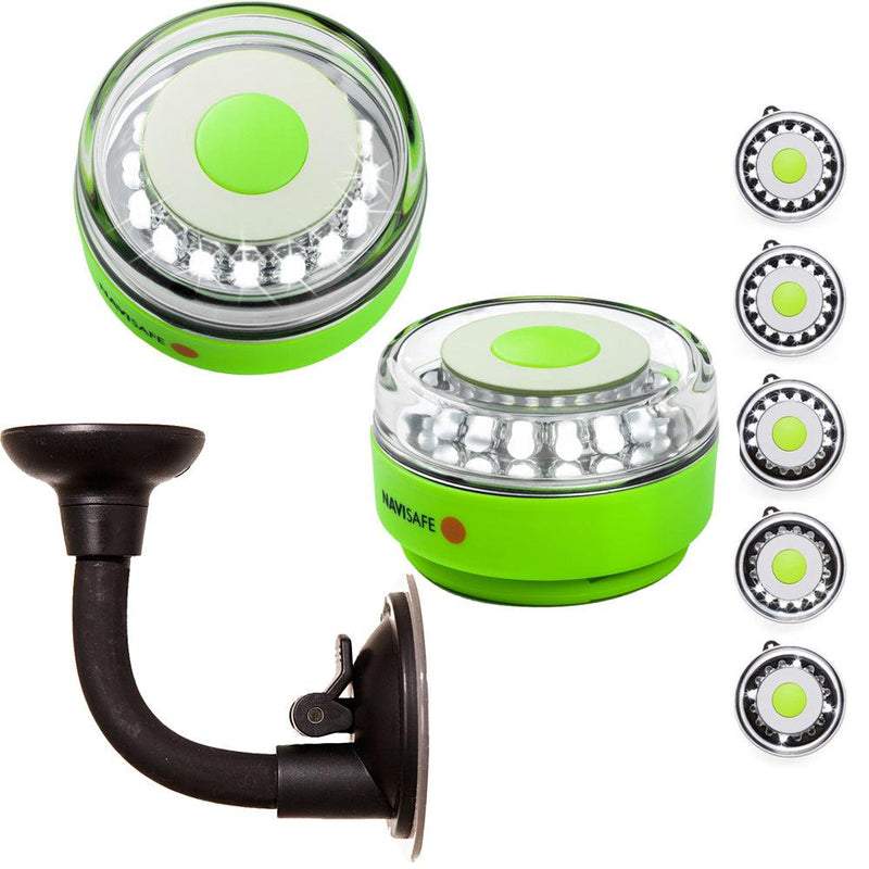 Navisafe Portable Navilight 360 2NM Rescue - Glow In The Dark - Green w/Bendable Suction Cup Mount [010KIT2] - Essenbay Marine
