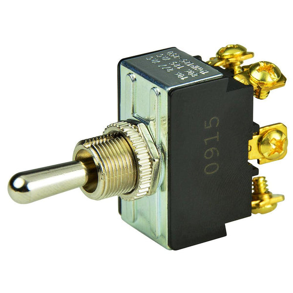 BEP DPDT Chrome Plated Toggle Switch - (ON)/OFF/(ON) [1002012] - Essenbay Marine