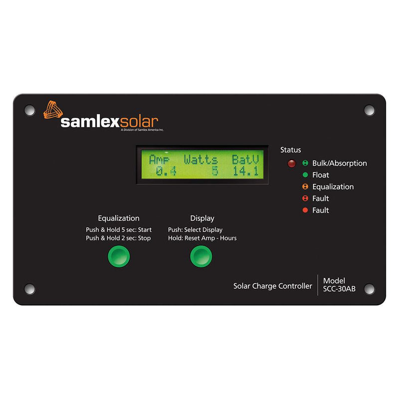 Samlex Flush Mount Solar Charge Controller w/LCD Display - 30A [SCC-30AB] - Essenbay Marine