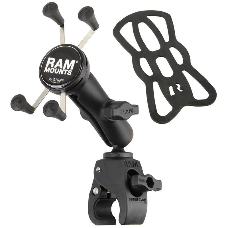 RAM Mount Small Tough-Claw Base w/Double Socket Arm  Universal X-Grip Cell/iPhone Cradle [RAM-B-400-UN7] - Essenbay Marine