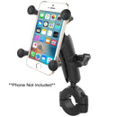 RAM Mount RAM Torque 1 1/8" - 1 1/2" Diameter Handlebar/Rail Bae with 1" Ball, Medium Arm and X-Grip for Larger Phones [RAM-B-408-112-15-UN7U] - Essenbay Marine