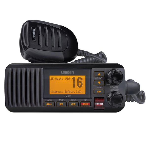 Uniden UM385 Fixed Mount VHF Radio - Black [UM385BK] - Essenbay Marine
