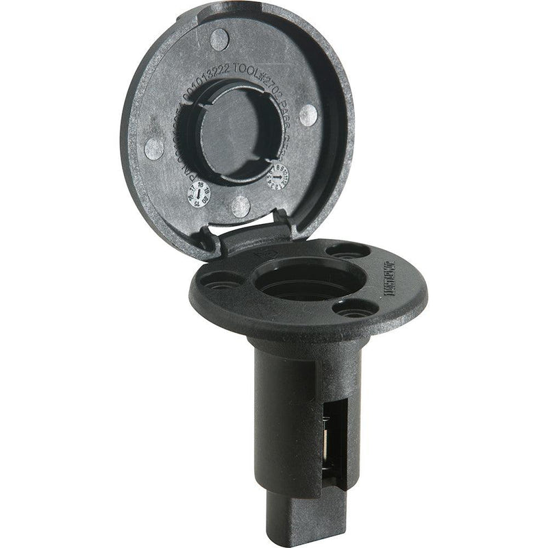 Attwood LightArmor Plug-In Base - 2 Pin - Black - Round [910R2PB-7] - Essenbay Marine