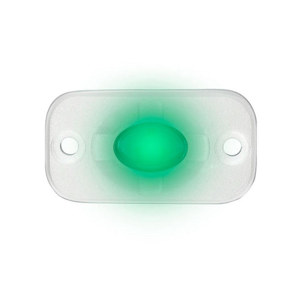 HEISE Marine Auxiliary Accent Lighting Pod - 1.5" x 3" - White/Green [HE-ML1G] - Essenbay Marine