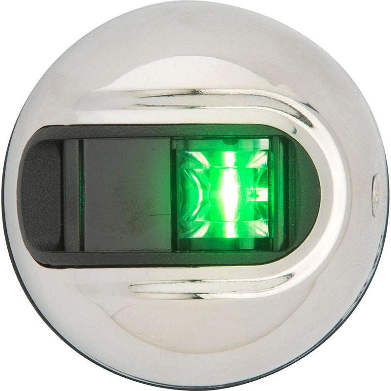 Attwood LightArmor Vertical Surface Mount Navigation Light - Starboard (Green) - Stainless Steel - 2NM [NV3012SSG-7] - Essenbay Marine