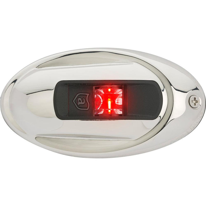 Attwood LightArmor Vertical Surface Mount Navigation Light - Oval - Port (red) - Stainless Steel - 2NM [NV4012SSR-7] - Essenbay Marine