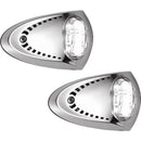 Attwood LED Docking Lights - Stainless Steel - White LED - Pair [6522SS7] - Essenbay Marine