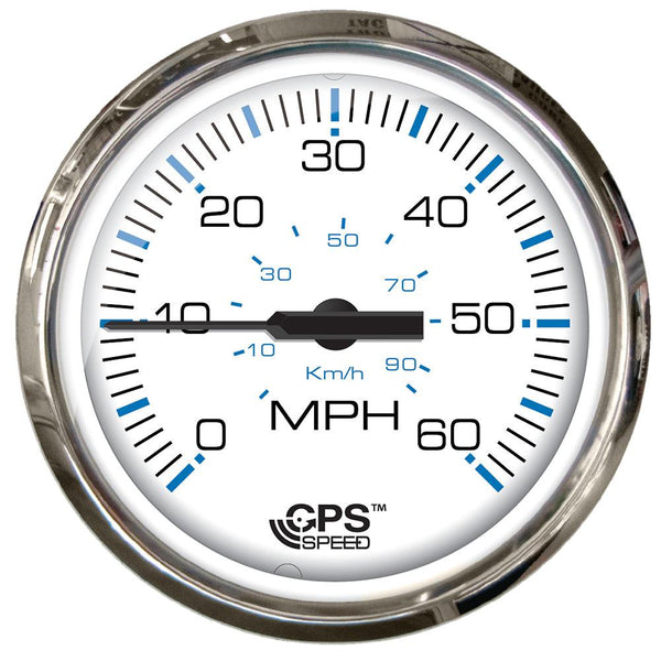 Faria Chesapeake White SS 4" Studded Speedometer - 60MPH (GPS) [33839] - Essenbay Marine