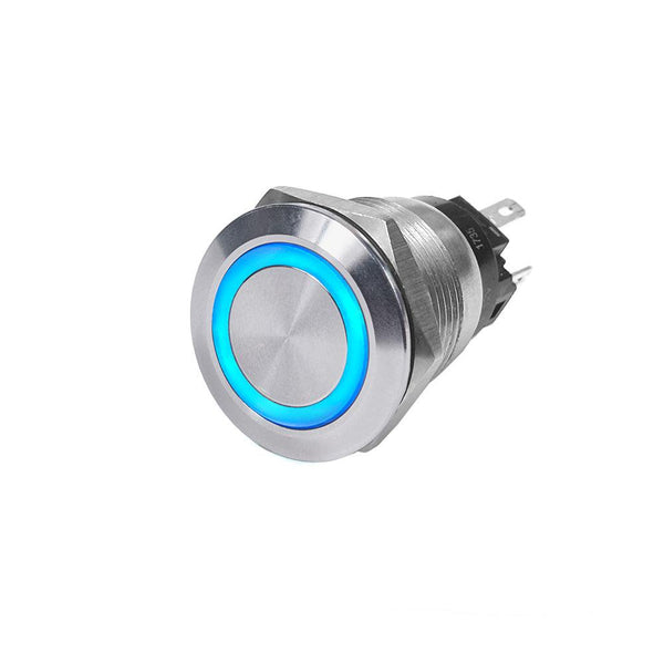 Blue Sea 4160 SS Push Button Switch - Off-On - Blue - 10A [4160] - Essenbay Marine