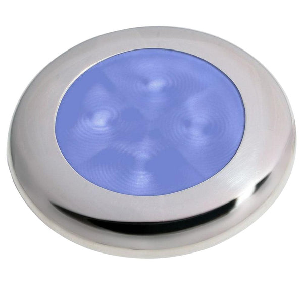 Hella Marine Polished Stainless Steel Rim LED Courtesy Lamp - Blue [980503221] - Essenbay Marine