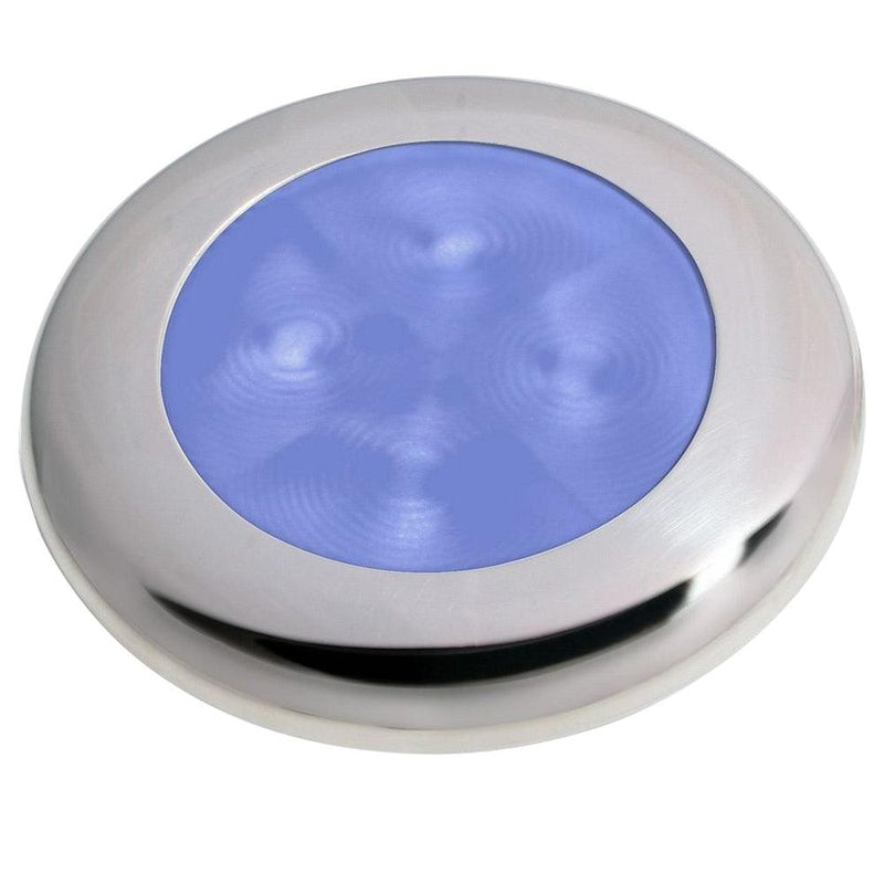 Hella Marine Polished Stainless Steel Rim LED Courtesy Lamp - Blue [980503221] - Essenbay Marine