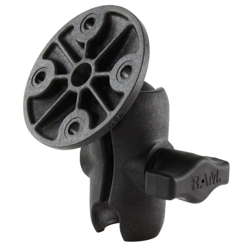 RAM Mount Composite 1" Ball Short Length Double Socket Arm w/2.5" Round Base Including AMPs Hole Pattern [RAP-B-103U-A] - Essenbay Marine