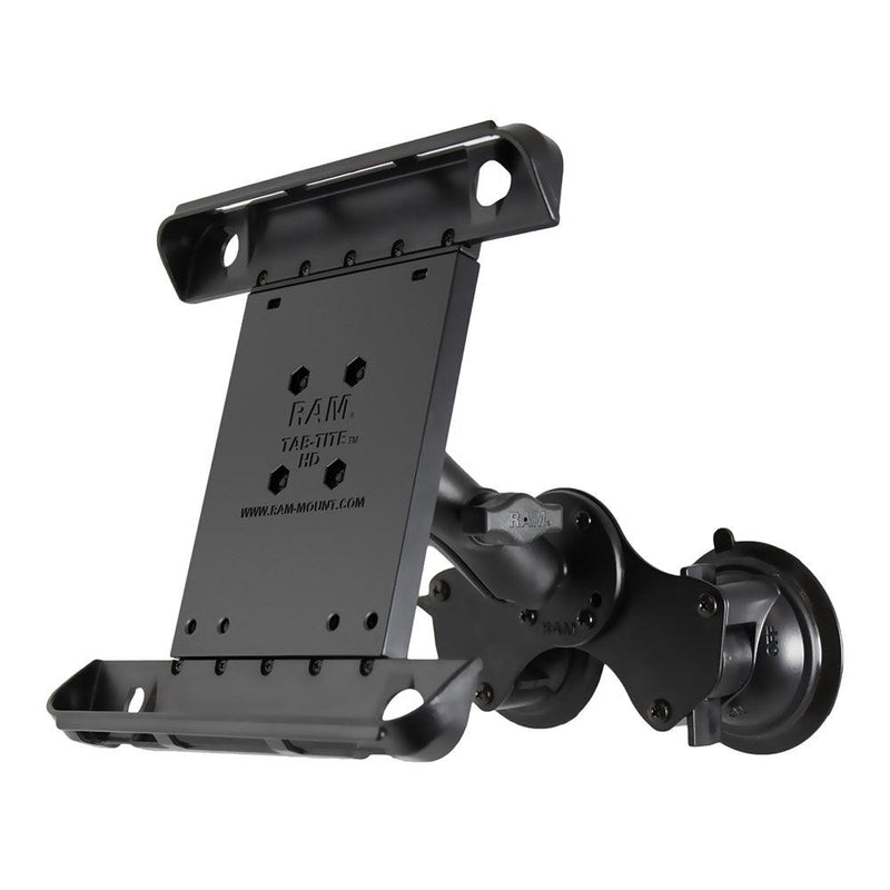 RAM Mount Double Twist-Lock Suction Cup Mount w/Tab-Tite Universal Spring Loaded Cradle f/Apple iPad 1-4 w/or w/o Light Duty Case [RAM-B-189-TAB3U] - Essenbay Marine