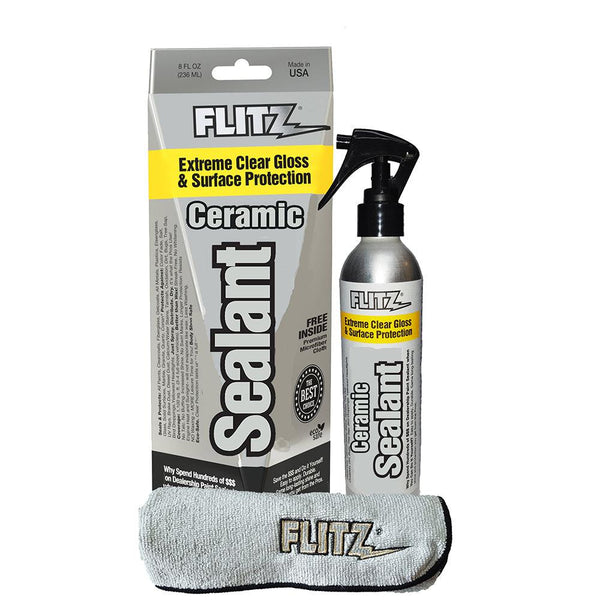 Flitz Ceramic Sealant Spray Bottle w/Microfiber Polishing Cloth - 236ml/8oz [CS 02908] - Essenbay Marine