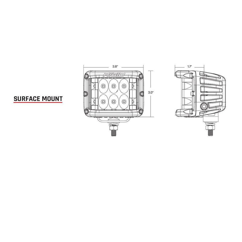 RIGID Industries D-SS Series PRO Flood Surface Mount - Black [261113] - Essenbay Marine