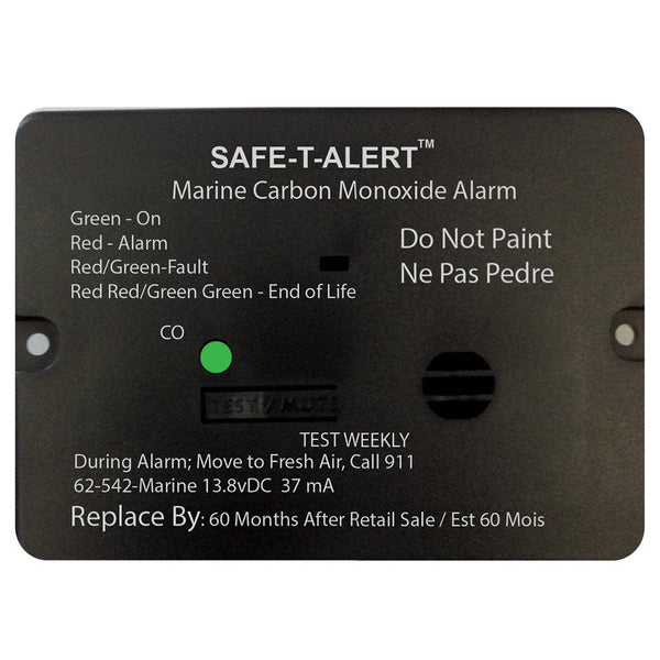 Safe-T-Alert 62 Series Carbon Monoxide Alarm w/Relay - 12V - 62-542-R-Marine - Flush Mount - Black [62-542-R-MARINE-BL] - Essenbay Marine