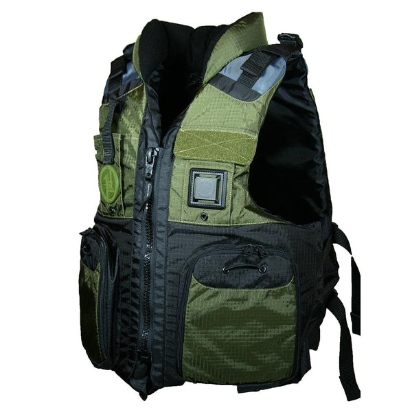 First Watch AV-800 Four Pocket Flotation Vest - OD Green - Large to XL [AV-800-GN-L/XL] - Essenbay Marine