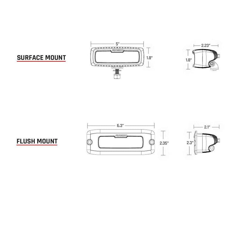 RIGID Industries SR-Q PRO Back Up Light Kit - Surface Mount Diffused - Pair - Black [980023] - Essenbay Marine