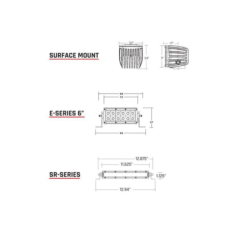 RIGID Industries SAE Compliant E-Series 6" Light Bar - Pair - Black [106613] - Essenbay Marine