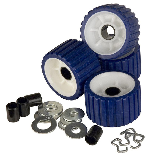 C.E. Smith Ribbed Roller Replacement Kit - 4-Pack - Blue [29320] - Essenbay Marine