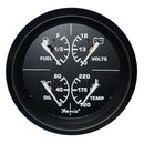 Faria Euro Black 4" Multifunction Gauge - Volt/Fuel/Oil/Water Temperature [32851] - Essenbay Marine