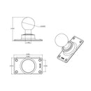 RAM Mount 50mm x 100mm Half VESA Plate Adapter w/D Size 2.25" Ball [RAM-D-243U] - Essenbay Marine