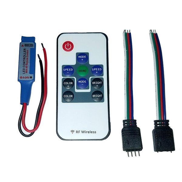 Lunasea Multifunction Indoor RGB LED Controller w/Buttons  RF Remote 5/12/24 VDC [LLB-45AR-08-02] - Essenbay Marine