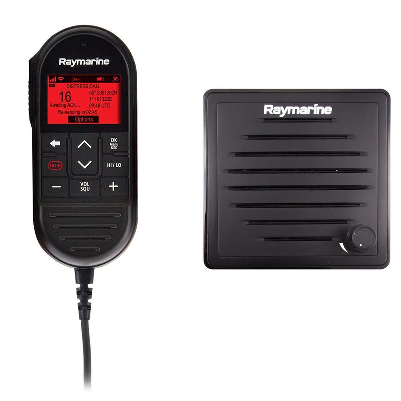Raymarine Ray90 Wired Second Station Kit w/Passive Speaker, RayMic Wired Handset  RayMic Extension Cable - 10M [T70432] - Essenbay Marine